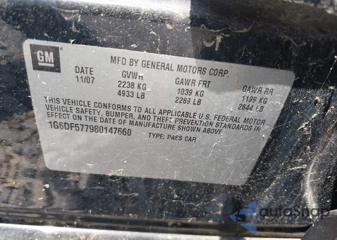 2008 Cadillac Cts Standard z USA, uszkodzony, nr VIN 1G6DF577980147660